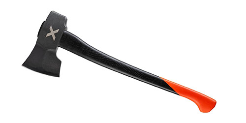 La hacha WOOX Forte combina acero de carbono de alta calidad y un mango de hickory americano, ideal para acampar, tallar y trabajos de campo.